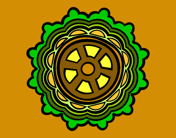 Desenho Mandala em forma de leme pintado por giu_alc