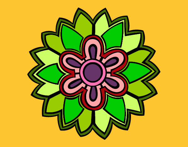 Desenho Mandala em forma flor weiss pintado por giu_alc