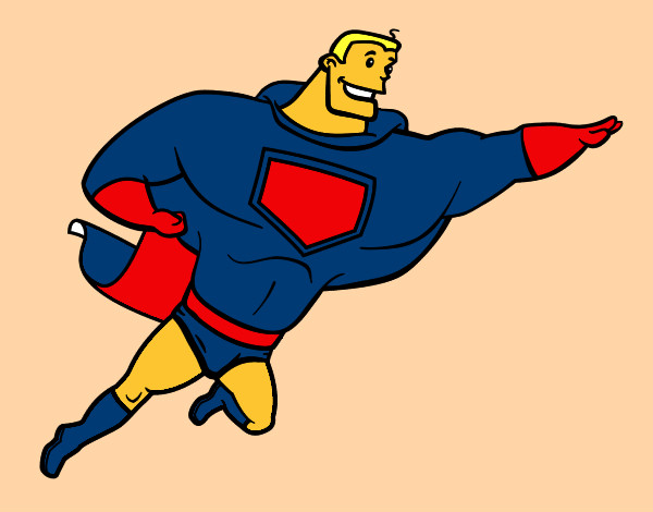 Desenho Super herói enorme pintado por Nico