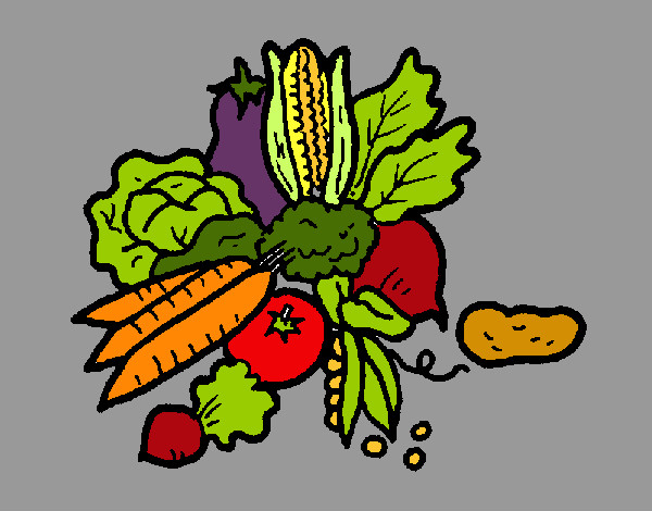 Desenho verduras pintado por gazana