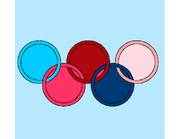 Desenho Argolas dos jogos olimpícos pintado por anjinho