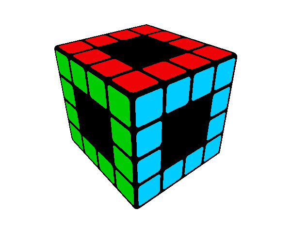 Desenho Cubo de Rubik pintado por fazo