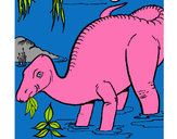 Desenho Dinossauro a comer pintado por JuliaAlbuq