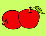 Desenho Dois maçãs pintado por joaop