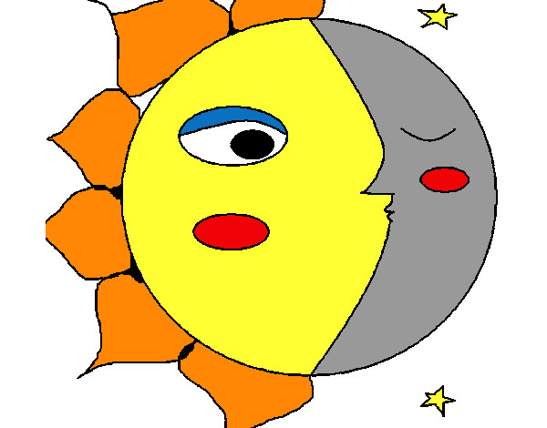 Desenho Sol e Lua 3 pintado por Diana11