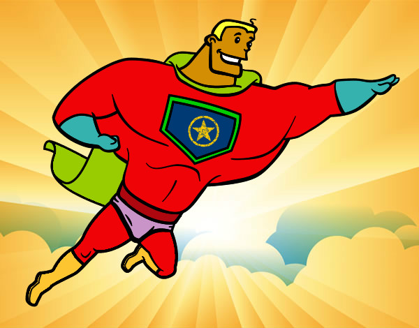 Desenho Super herói enorme pintado por pomarcio