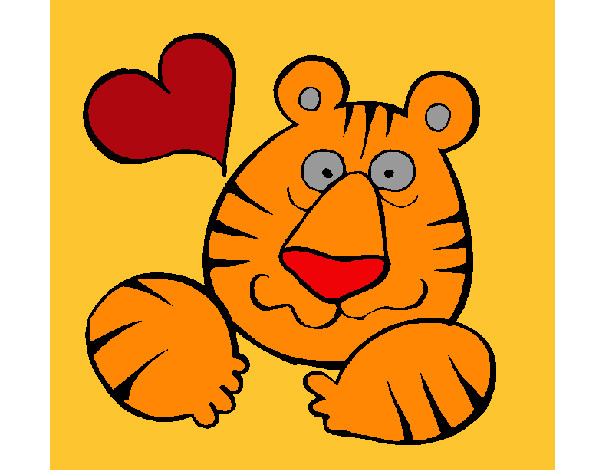 Desenho Tigre louco de amor pintado por Lucinete