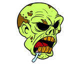 Desenho Cabeça de zombie pintado por mendees4