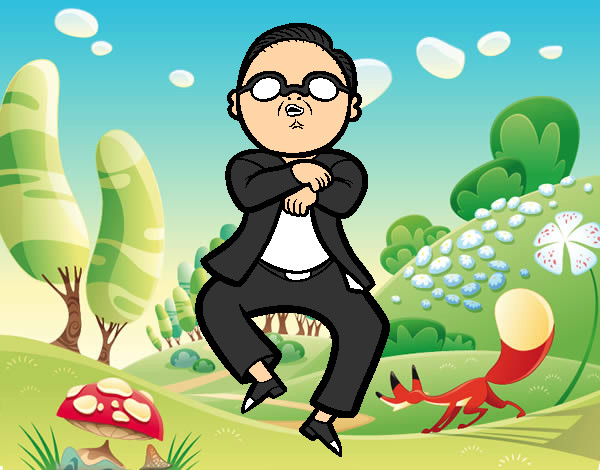 Desenho Gangnam Style pintado por RaioBranco