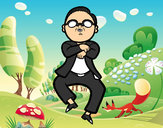 Desenho Gangnam Style pintado por RaioBranco