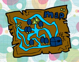 Desenho Mapa do tesouro pintado por dudinha200
