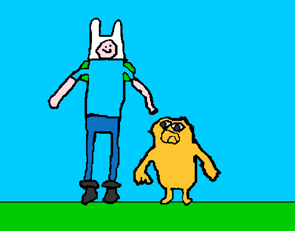 Desenho Adventure Time personagens pintado por getleman