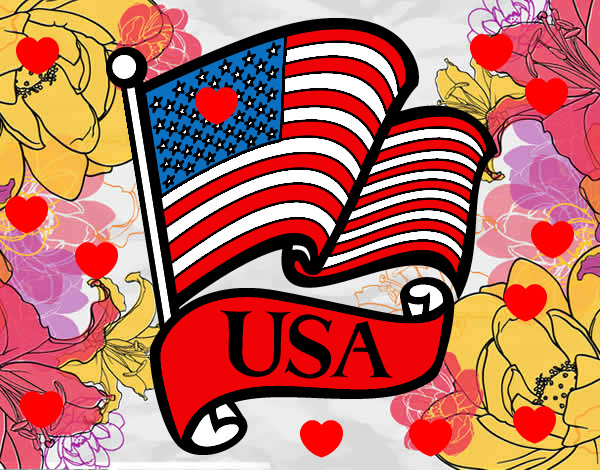 Desenho Bandeira dos Estados Unidos pintado por fabianny