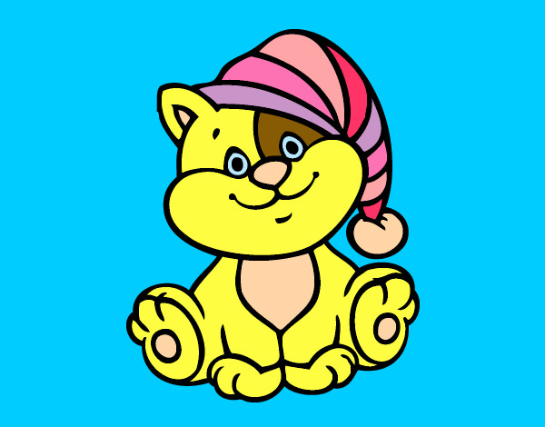 Desenho Gato com chapéu pintado por anamaria12