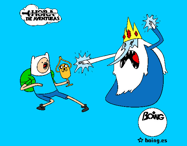 Desenho Ice Rei contra Finn pintado por lucs