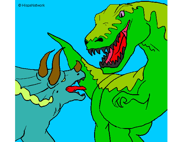 Desenho Luta de dinossauros pintado por LucaManz