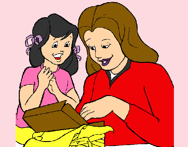 Desenho Mãe e filha pintado por Julia2009