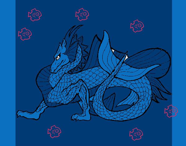 Desenho Dragão de mar pintado por getleman