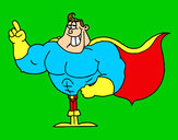 Desenho Super-herói pintado por Besta
