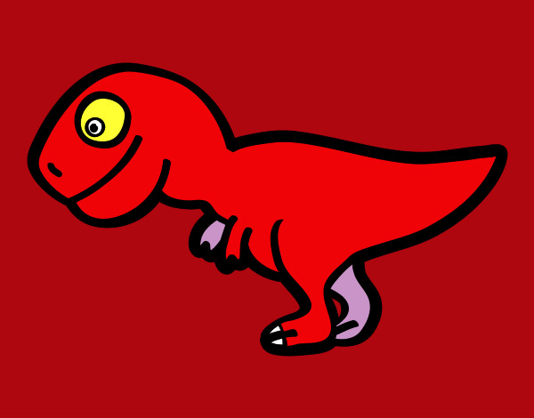 Desenho Tiranossauro rex jovem  pintado por sandry
