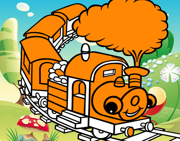 Desenho Trem sorridente pintado por Nico