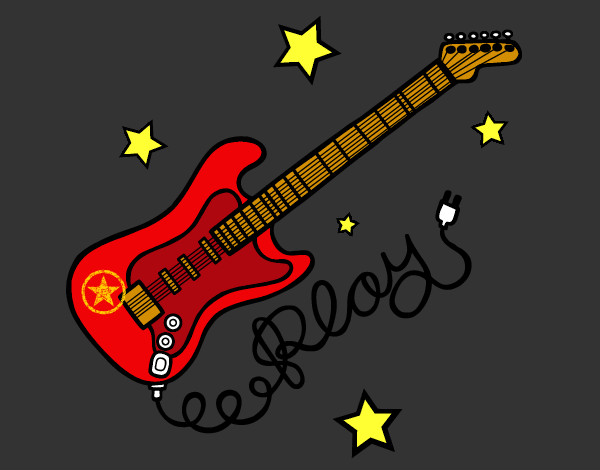 Desenho Guitarra e estrelas pintado por jhonatan9