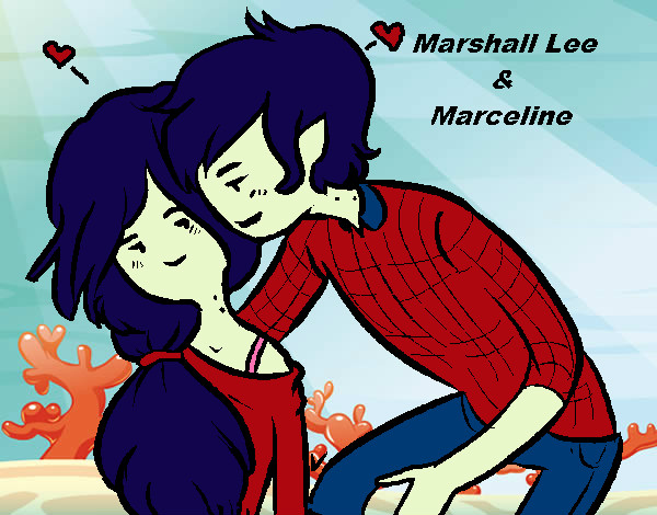 Desenho Marshall Lee e Marceline pintado por fionnacoly