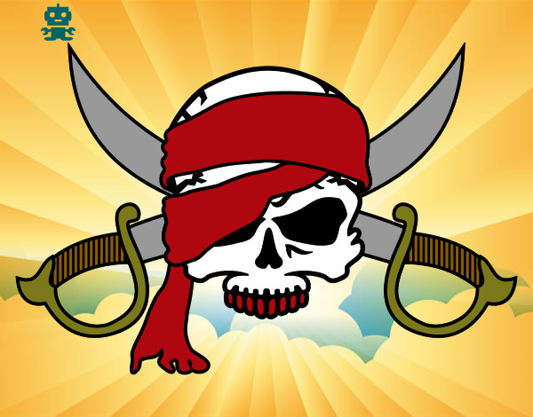 Desenho Símbolo pirata pintado por Poseidon