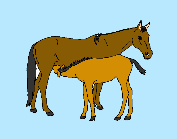 Desenho Cavalos pintado por Julia2009