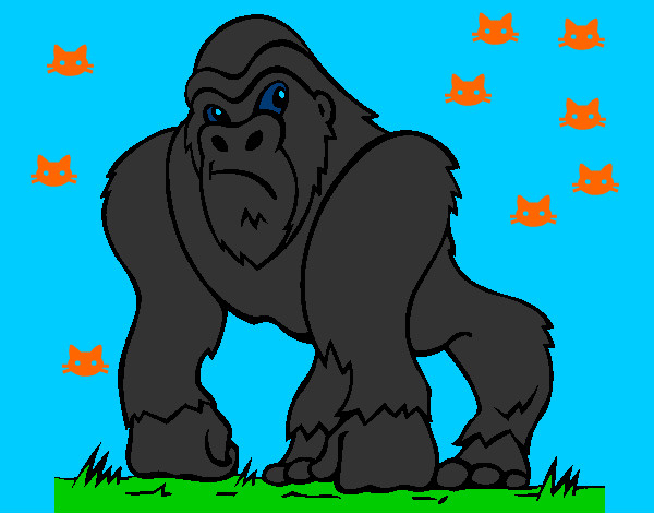 Desenho Gorila pintado por dantas