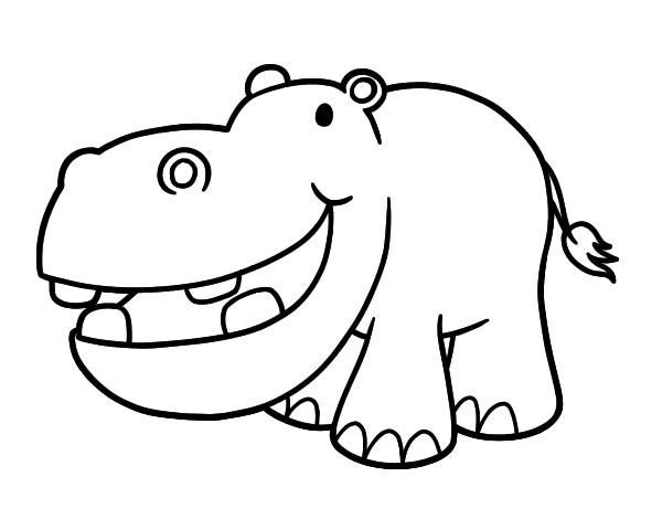 Desenho Hipopótamo pequeno pintado por manovini