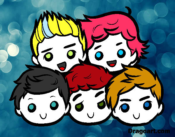 Desenho One Direction 2 pintado por Diovanne