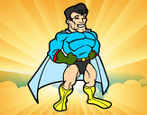Desenho Super-herói musculoso pintado por dantas