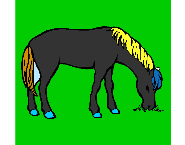 Desenho Cavalo a comer  pintado por tukuruvi
