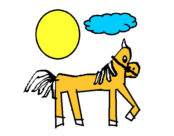 Desenho Cavalo com a pata levantada pintado por tukuruvi