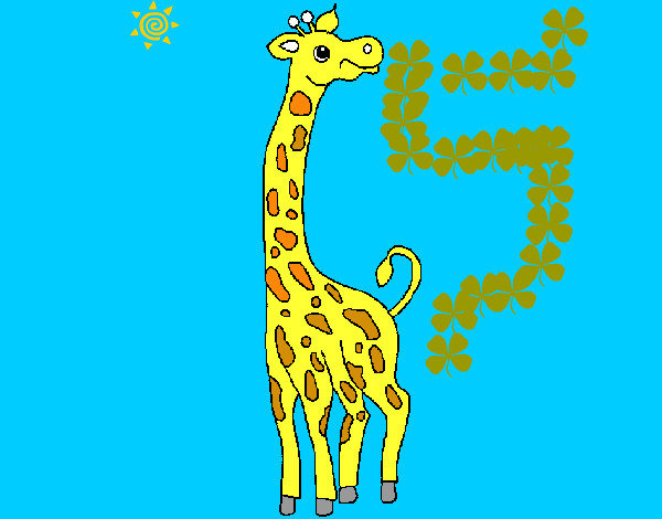 Desenho Girafa pintado por tukuruvi