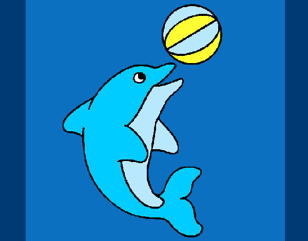 Desenho Golfinho a jogar com uma bola pintado por tukuruvi