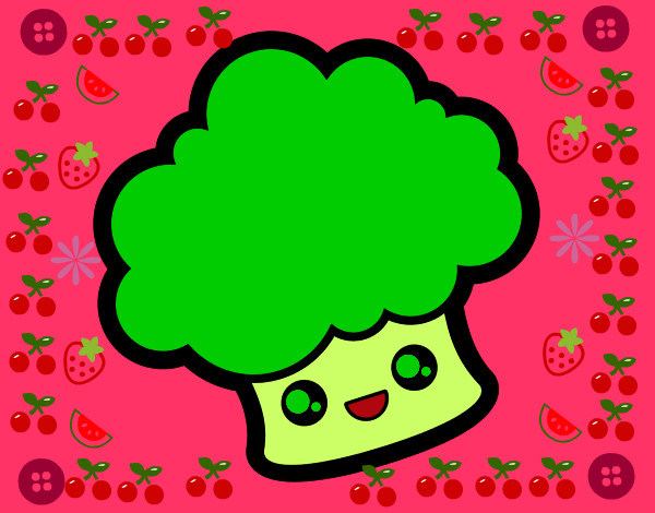Desenho Brócolis sorridente pintado por gloriaaaaa