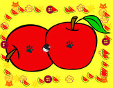 Desenho Dois maçãs pintado por gamerona
