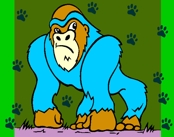Desenho Gorila pintado por Helenasouz