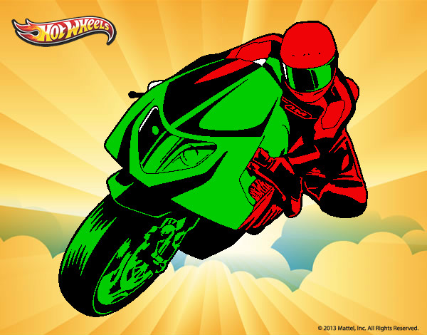 Desenho de Hot Wheels Ducati 1098R pintado e colorido por