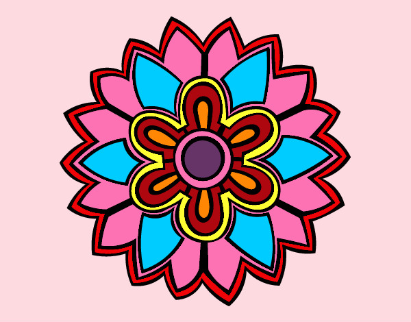 Desenho Mandala em forma flor weiss pintado por Eusa