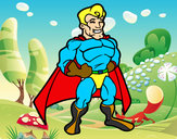 Desenho Super-herói musculoso pintado por juba