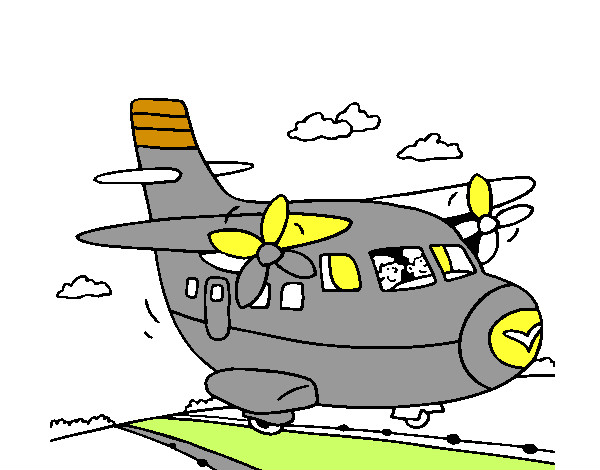 Desenho Avião a descolar pintado por Rafael08