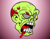 Desenho Cabeça de zombie pintado por diogoreis