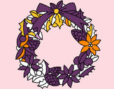 Desenho Coroa de flores natalícias pintado por tesinha