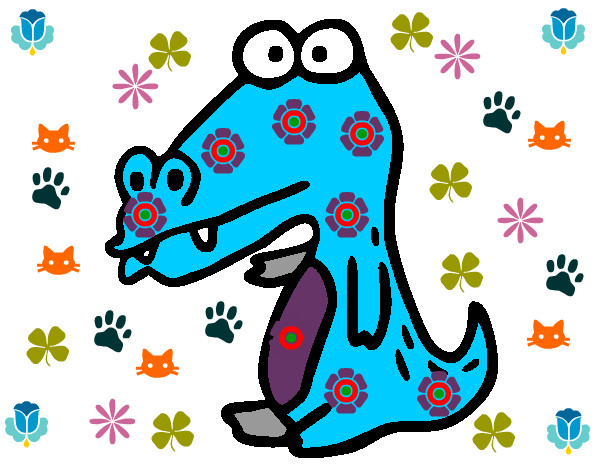 Desenho Crocodilo a saudar pintado por Suka10