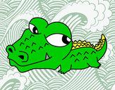 Desenho Crocodilo pequeno pintado por Jaciara