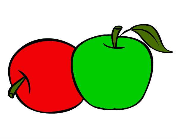 Desenho Dois maçãs pintado por melo