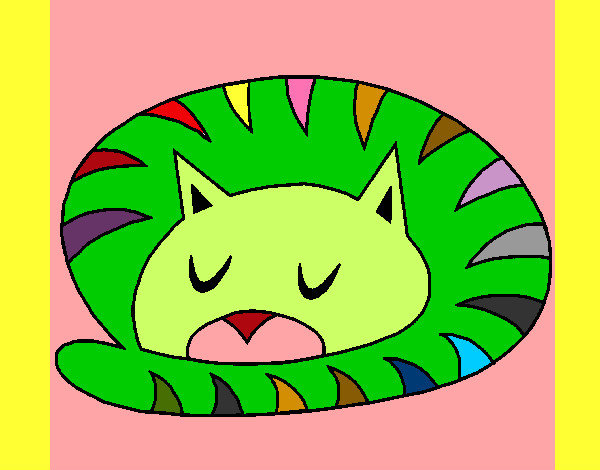 Desenho Gato a dormir pintado por sandry